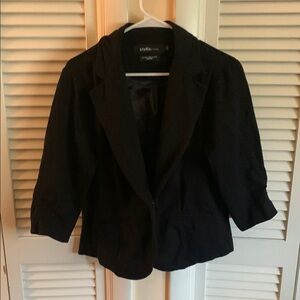 Studio Works Black Blazer Tailored 3/4 Sleeves